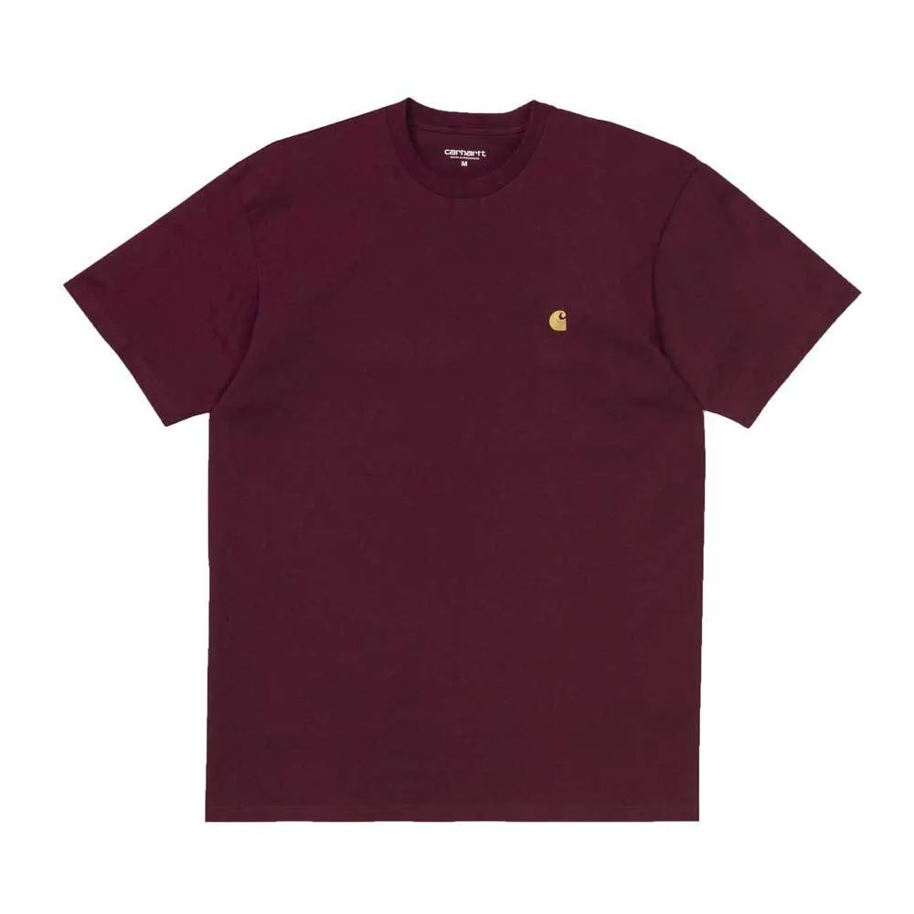 Carhartt Chase T-Shirt - Cranberry / Gold