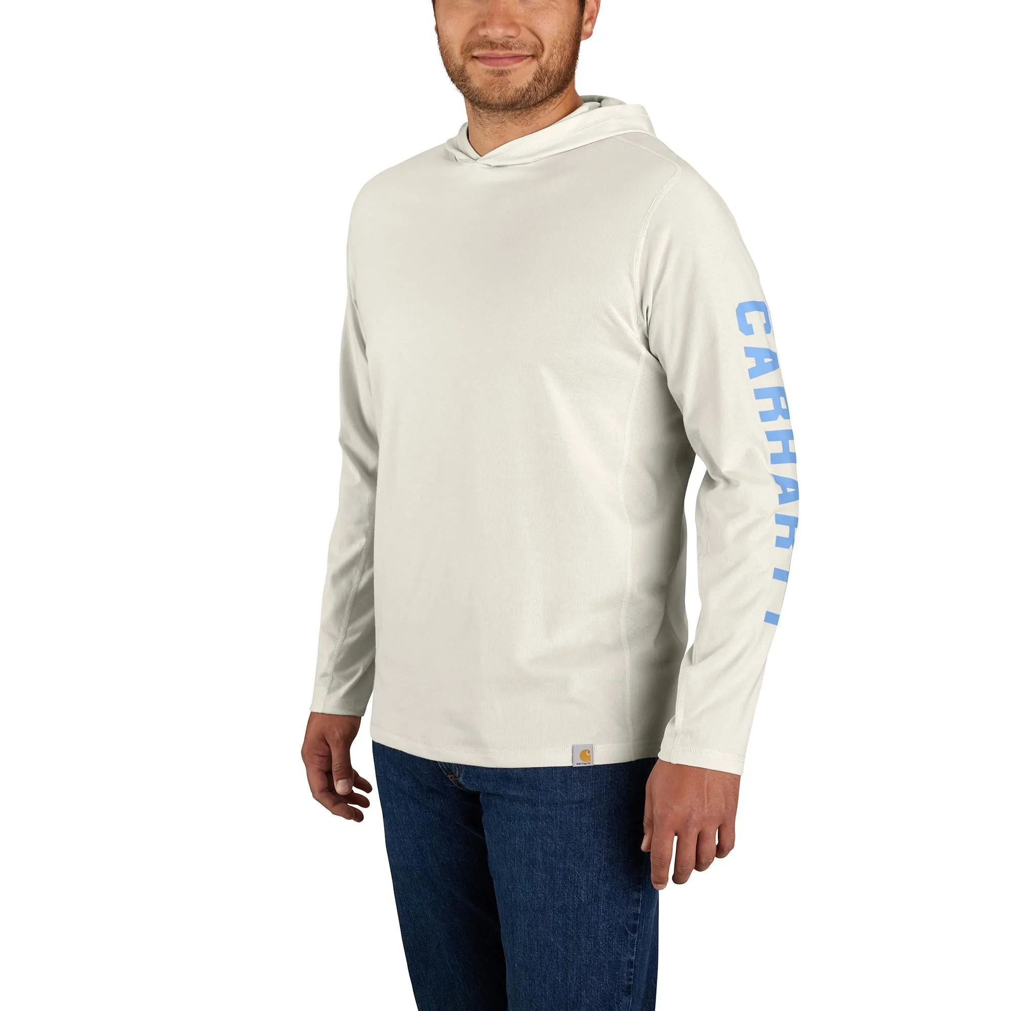 Carhartt Men's Force®  Relaxed Fit Logo Hooded Long Sleeve T-Shirt