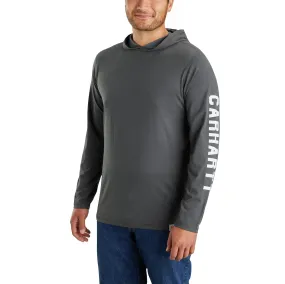 Carhartt Men's Force®  Relaxed Fit Logo Hooded Long Sleeve T-Shirt