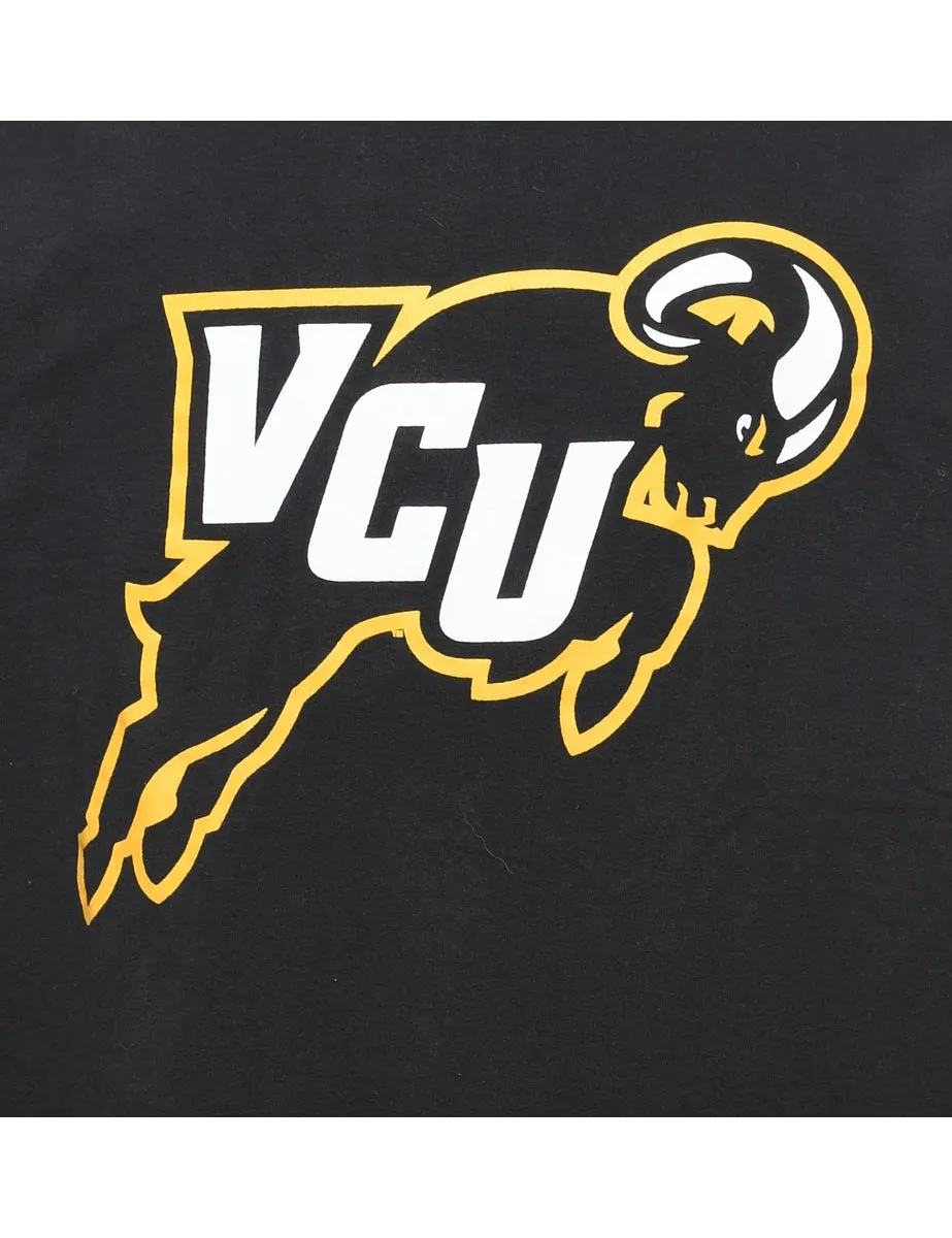 Champion Black, White & Yellow Long Sleeve VCU Sports T-shirt - XL