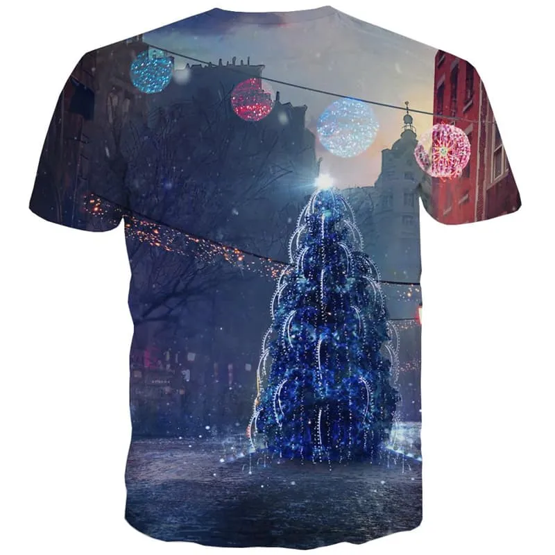 Christmas T-shirt Men Christmas Tree T shirts Funny Party Tshirt Printed