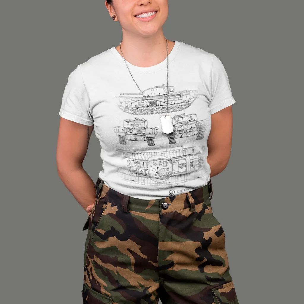 Churchill VII Tank Blueprint T-Shirt