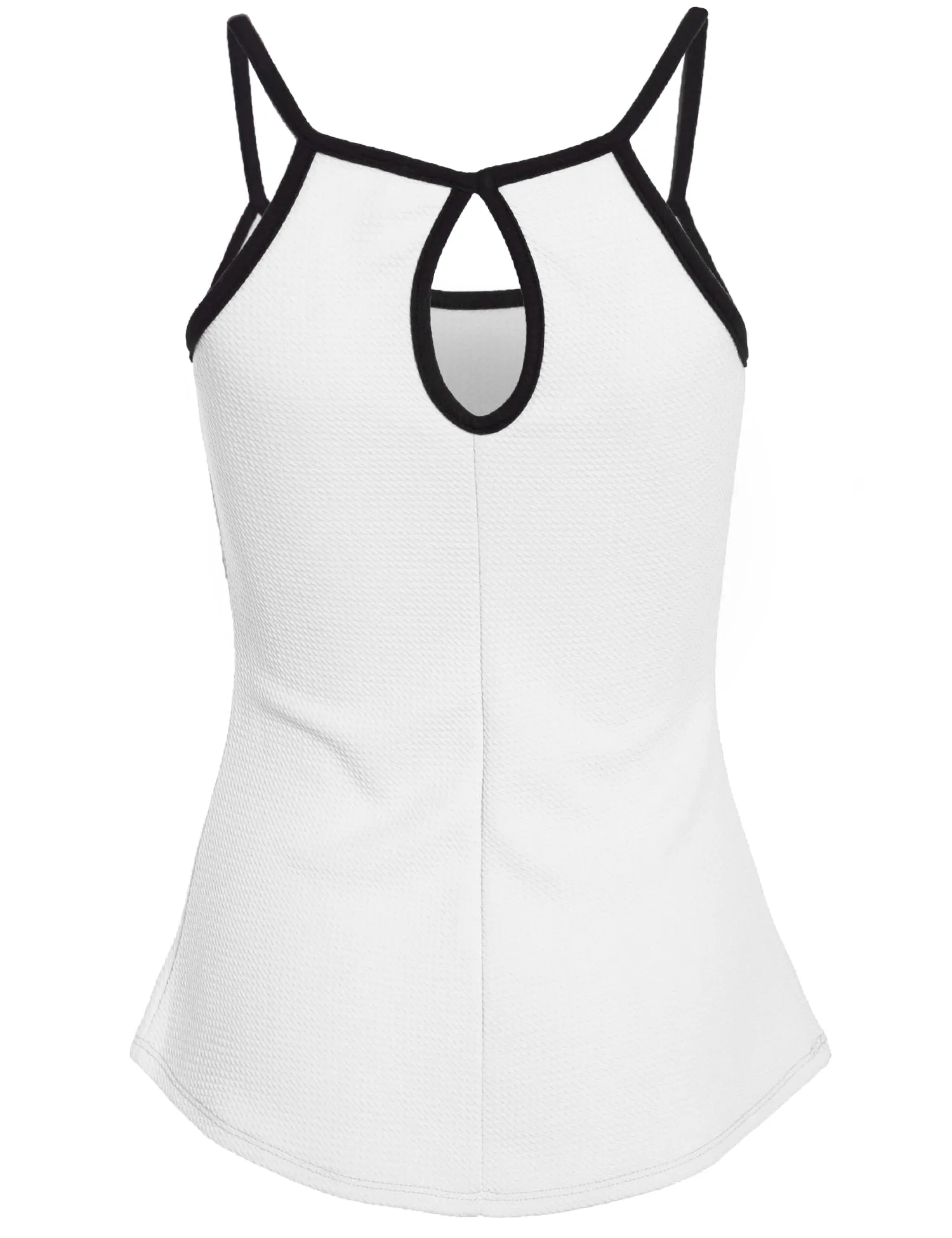 [Clearance] Womens Spaghetti Strap Textured Peplum Tank Tops