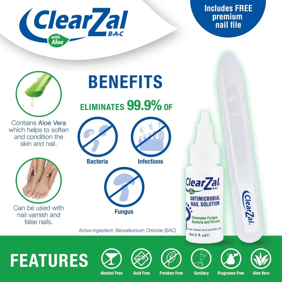 ClearZal Fungal Nail Treatment | Antimicrobial Nail Solution 30ml (T)