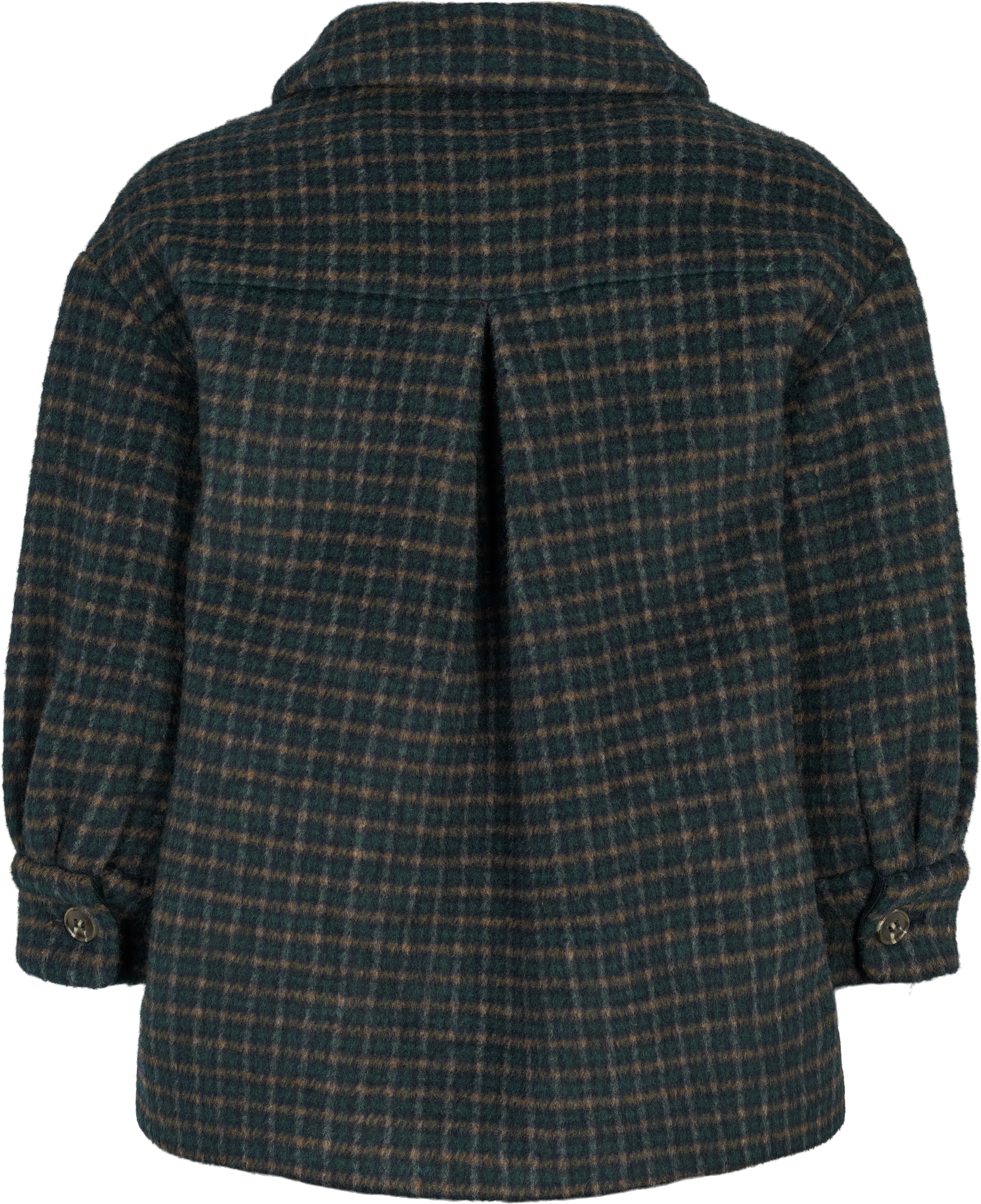 coat wool checkered with hanging pompomme - checkered-1462