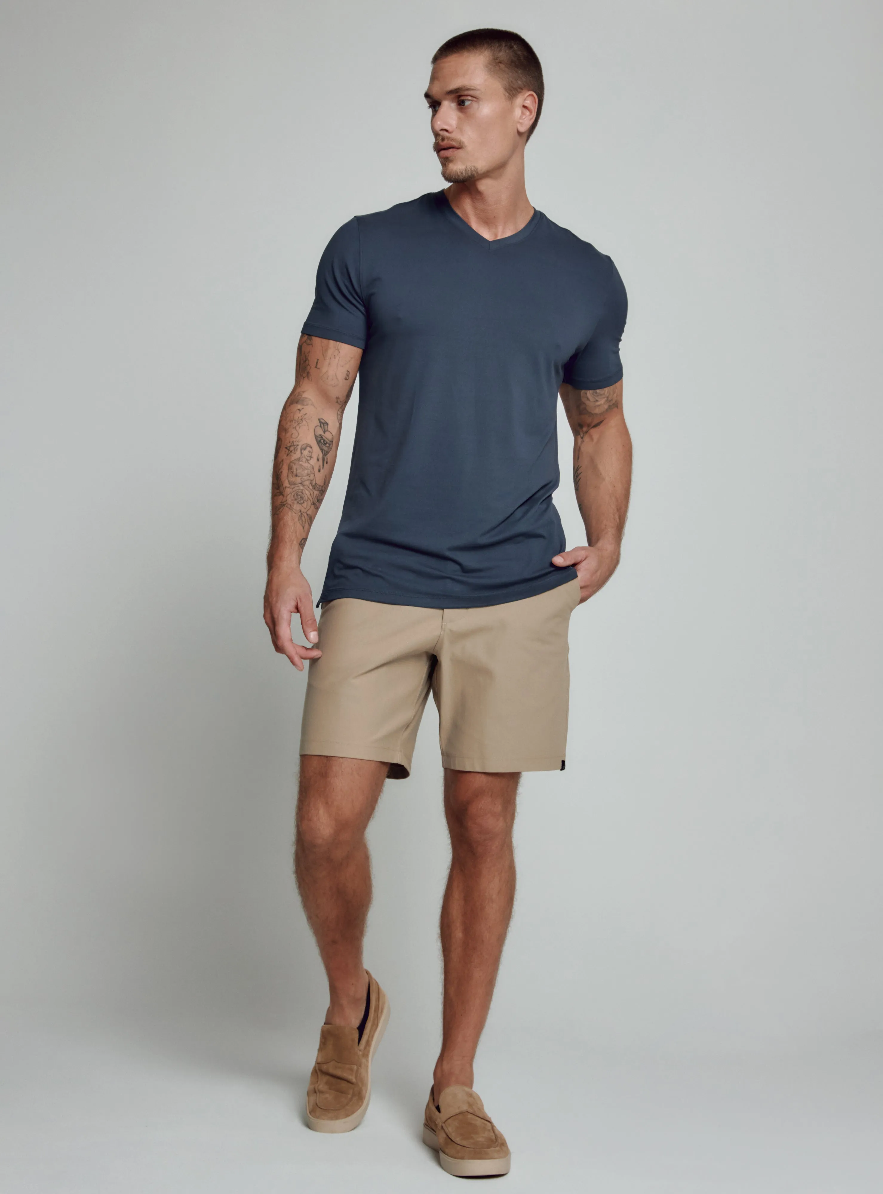 Core V-Neck Tee Island Blue