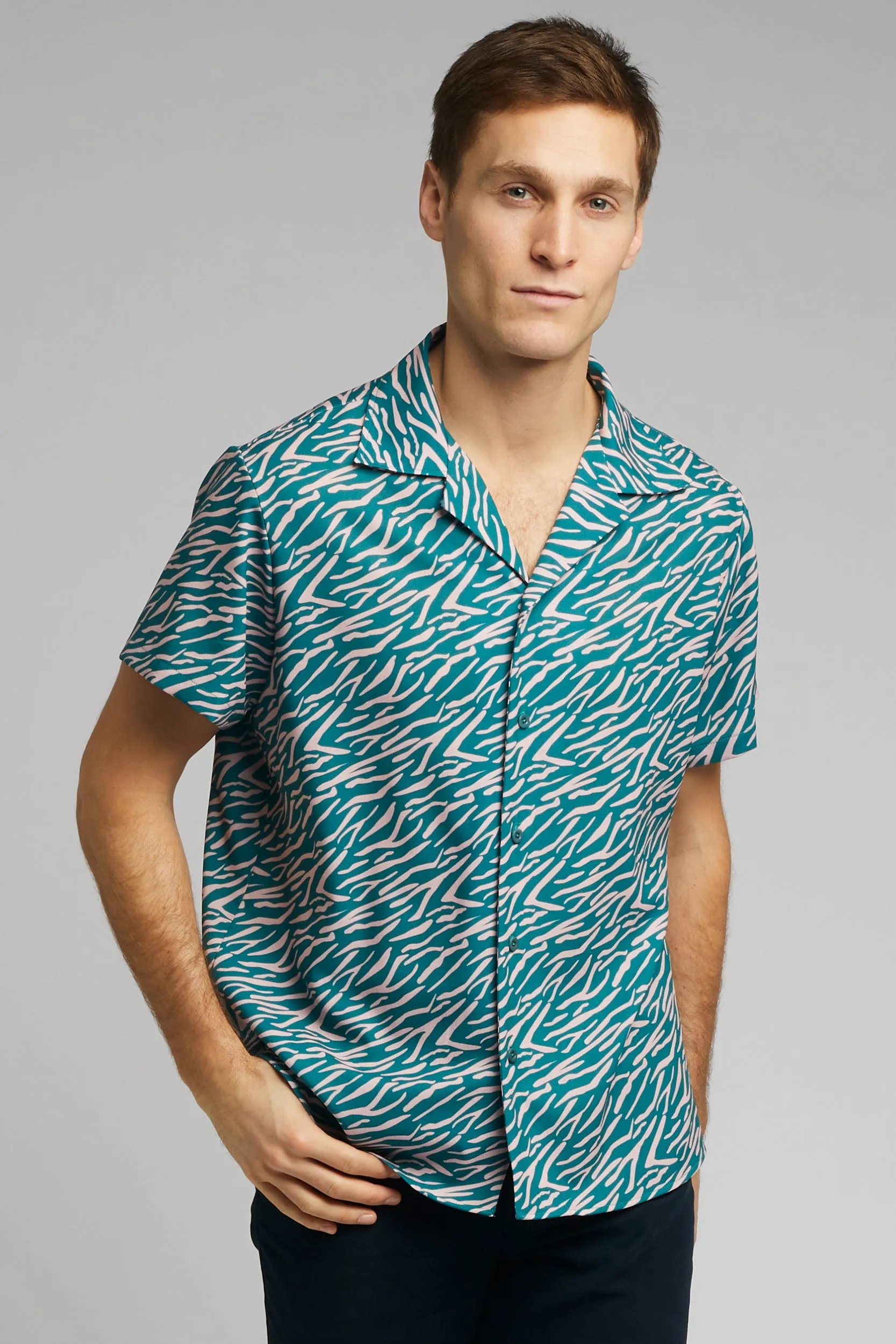 Cuban Collar Shirt in Shima Print