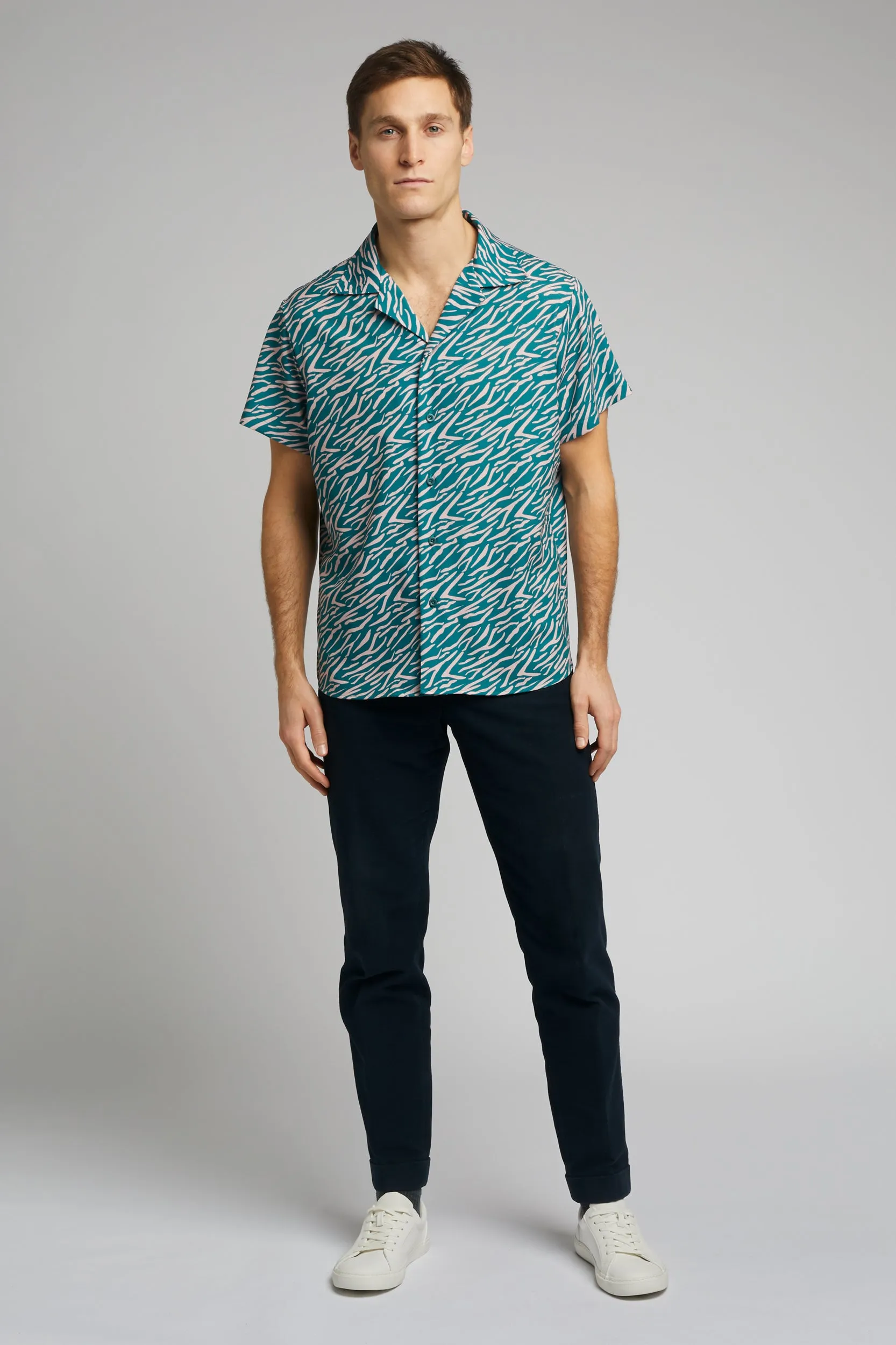 Cuban Collar Shirt in Shima Print