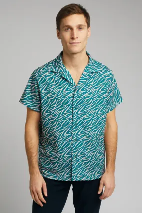 Cuban Collar Shirt in Shima Print