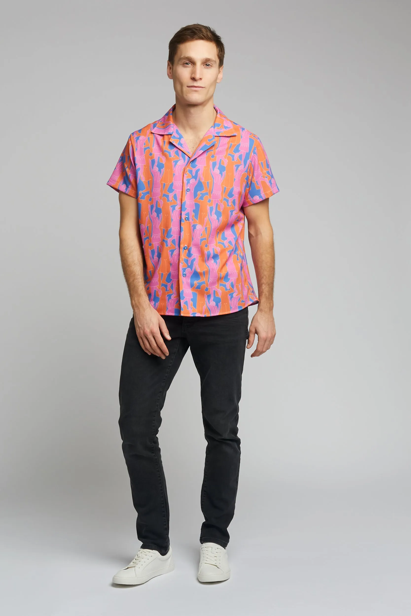 Cuban Collar Shirt in Yammy's Dancers Print