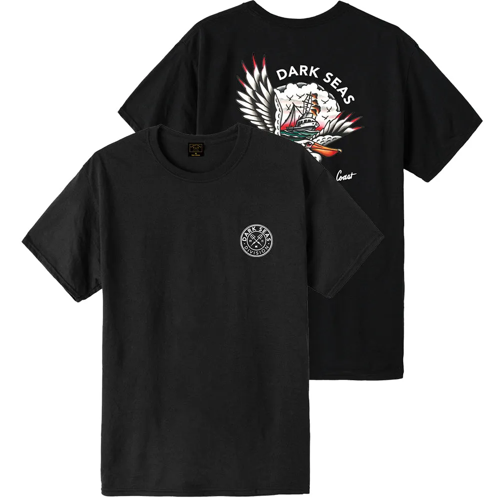 Dark Seas Pelicans Watch Wicking T-Shirt