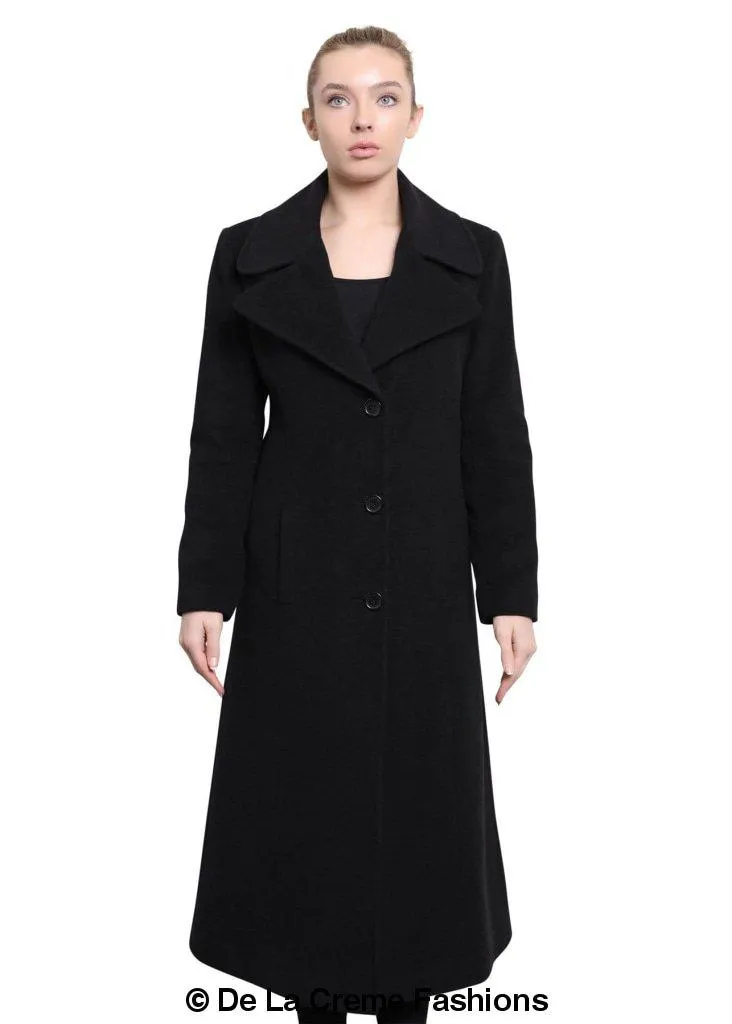 De La Creme - Womens Large Lapel Long Coat