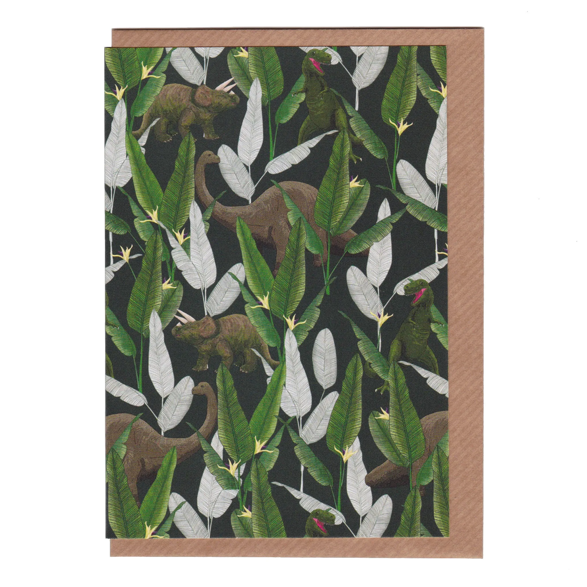 Dinosaur Jungle (Green)  - Greetings Card