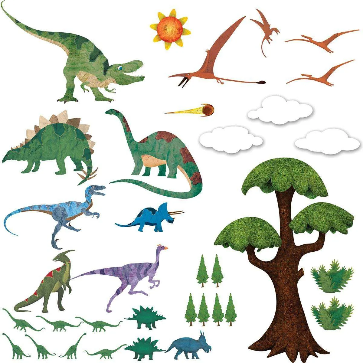 Dinosaur Wall Decals – Peel & Stick Dinosaur Wall Stickers for Dinosaur Themed Room - MINI KIT