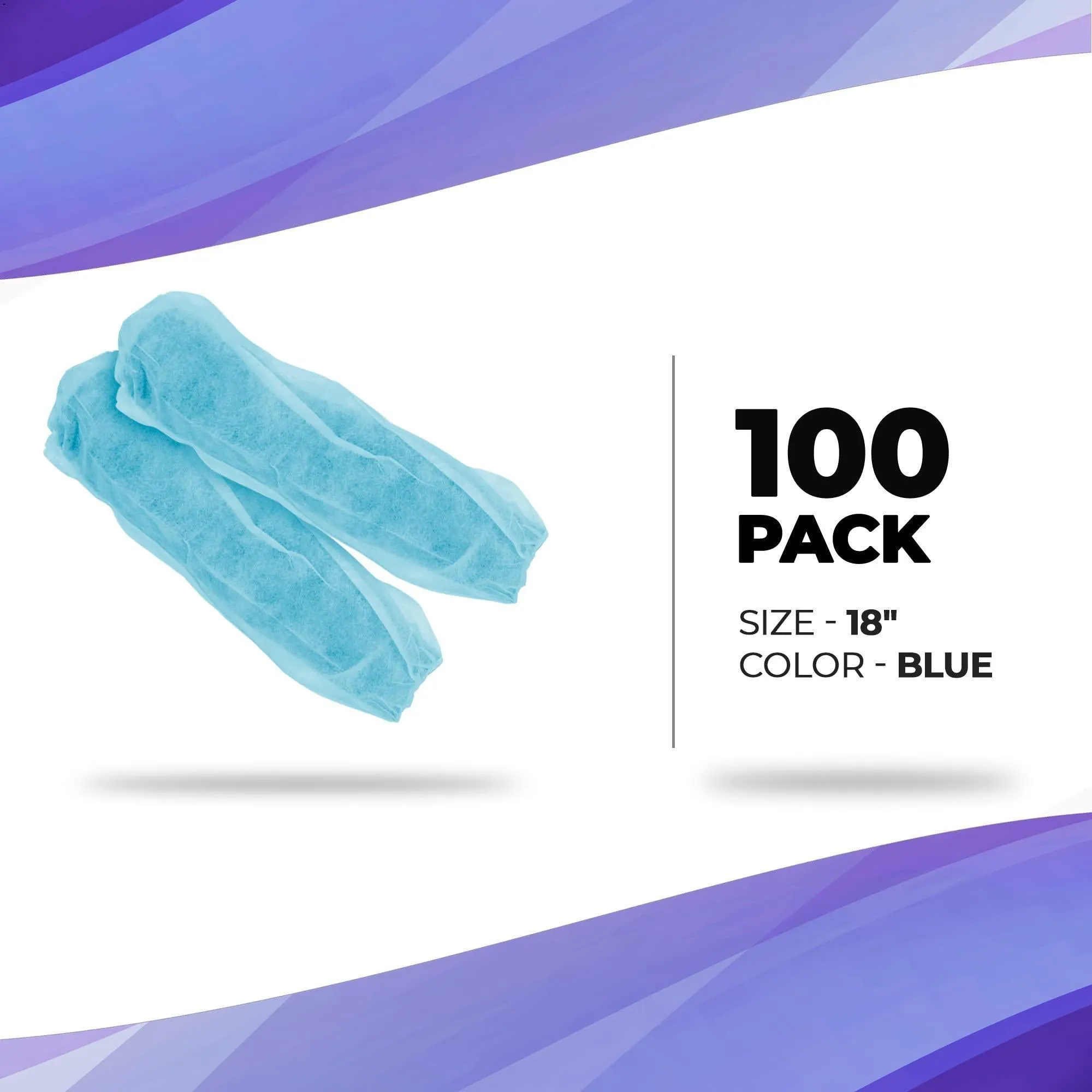 Disposable Sleeve Protectors for Arms 18'' Pack of 100 Blue Disposable PP PE