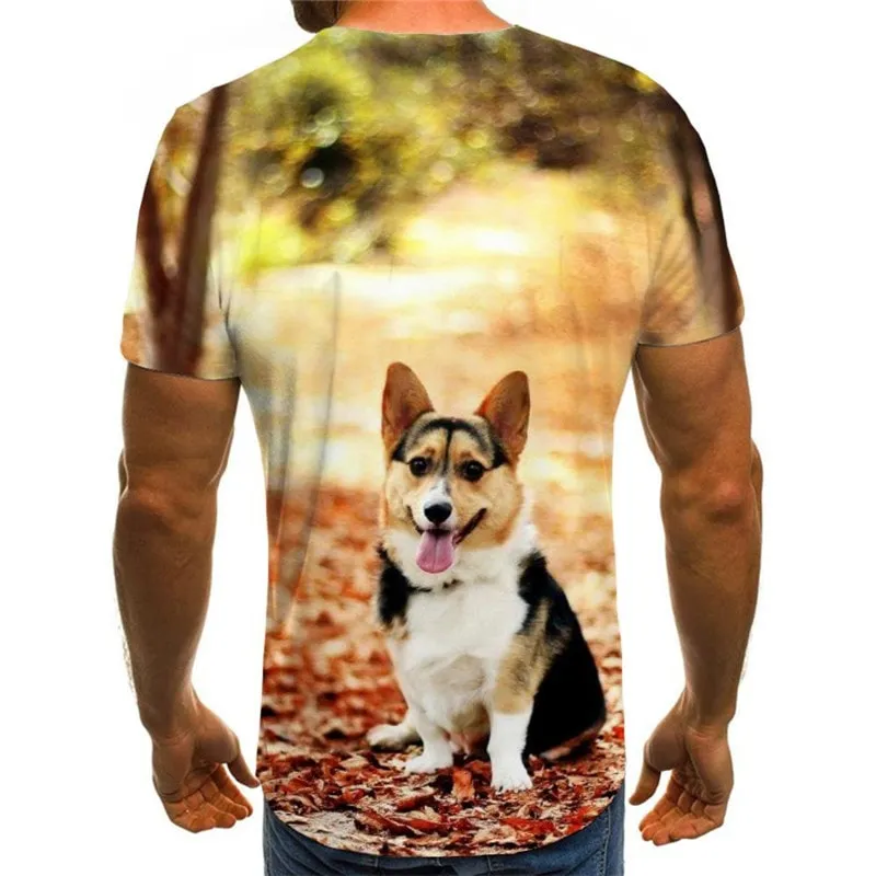 dog shirts Casual Puppy Cute animal men's Casual art costume big Smart dogs