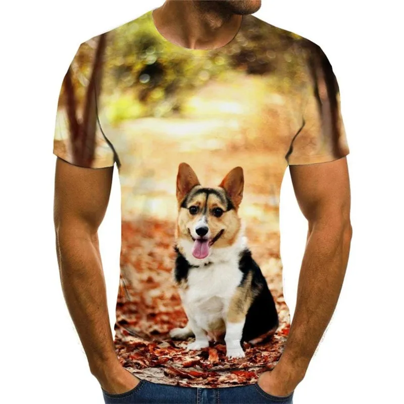 dog shirts Casual Puppy Cute animal men's Casual art costume big Smart dogs