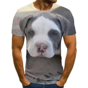 dog tshirt Novelty 3D shirt Puppy Cute animal Casual male art costume big Smart dogs