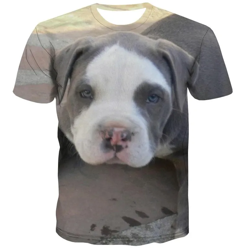 dog tshirt Novelty 3D shirt Puppy Cute animal Casual male art costume big Smart dogs