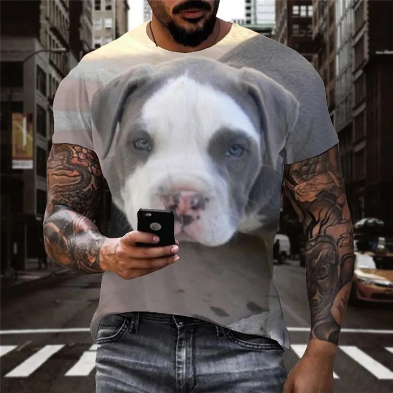 dog tshirt Novelty 3D shirt Puppy Cute animal Casual male art costume big Smart dogs