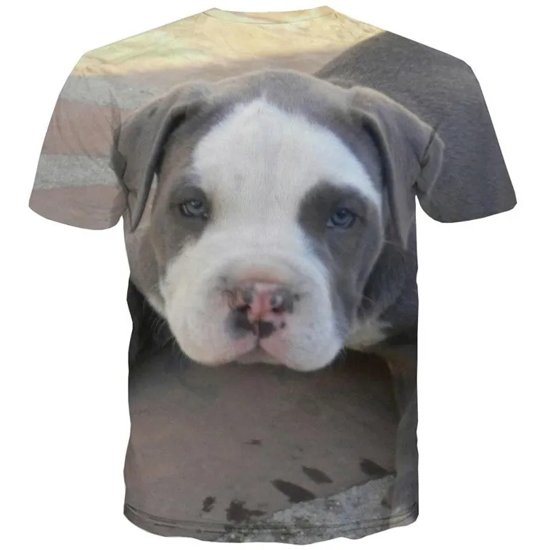 dog tshirt Novelty 3D shirt Puppy Cute animal Casual male art costume big Smart dogs