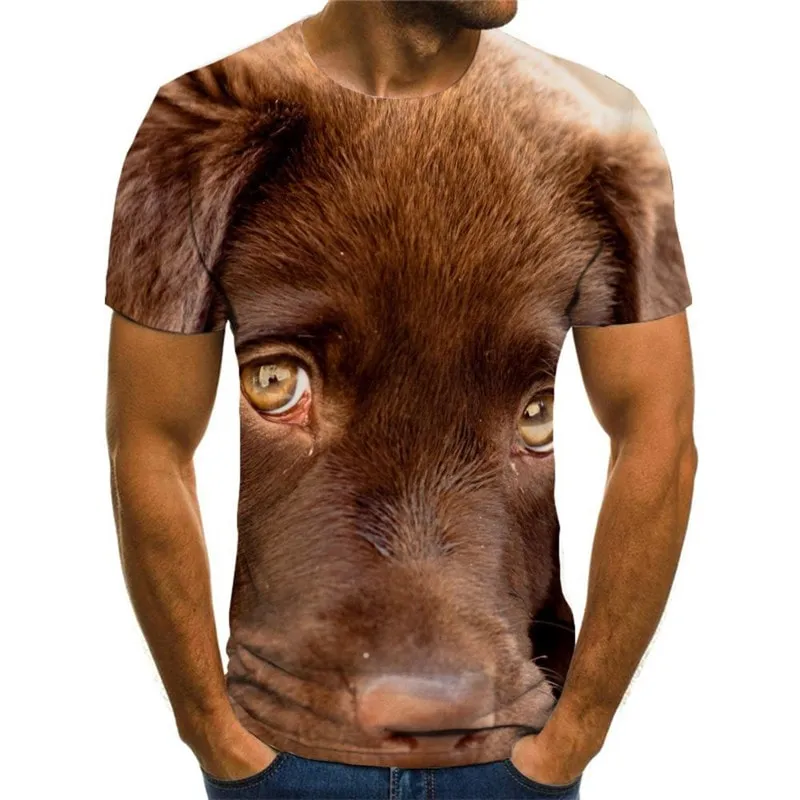 dog tshirt Puppy Cute animal tee shirt Casual men's art costume big Smart dogs