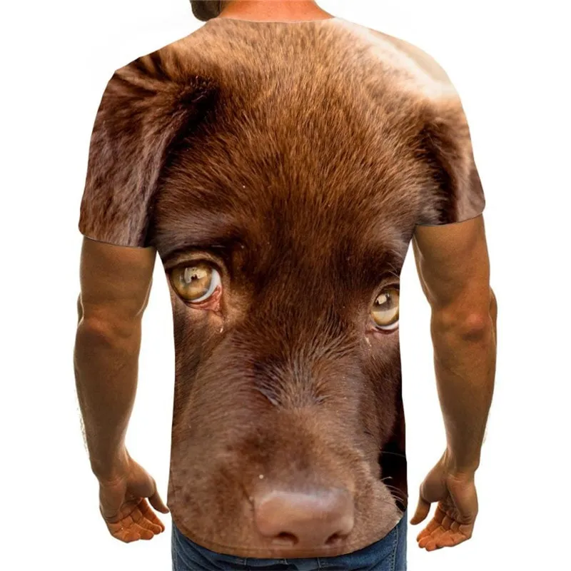 dog tshirt Puppy Cute animal tee shirt Casual men's art costume big Smart dogs