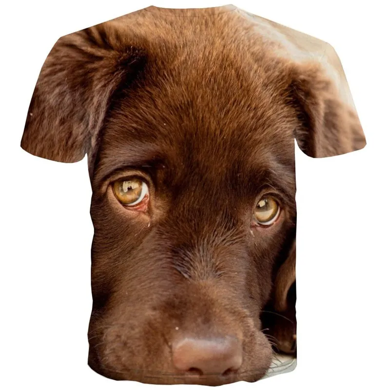 dog tshirt Puppy Cute animal tee shirt Casual men's art costume big Smart dogs