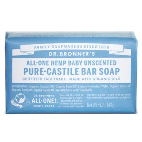 Dr Bronner's Castile Bar Soap - Baby Unscented (140g)