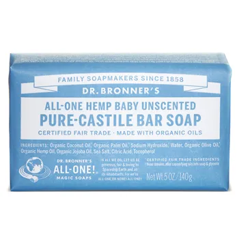 Dr Bronner's Castile Bar Soap - Baby Unscented (140g)