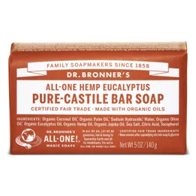 Dr Bronner's Castile Bar Soap - Eucalyptus (140g)