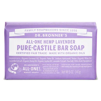 Dr Bronner's Castile Bar Soap - Lavender (140g)