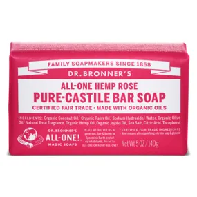 Dr Bronner's Castile Bar Soap - Rose (140g)