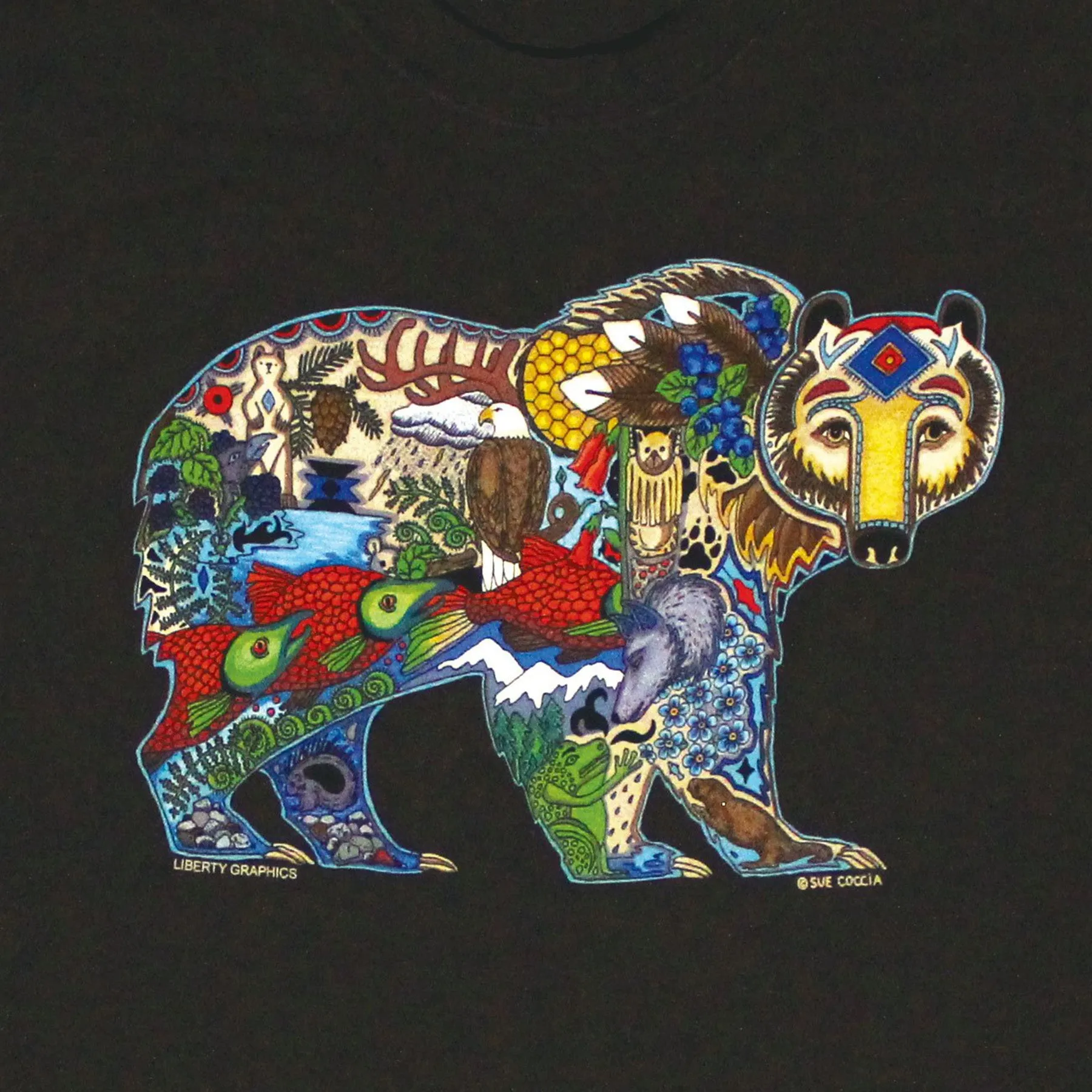 Earth Art Grizzly Print Youth Tee Shirt