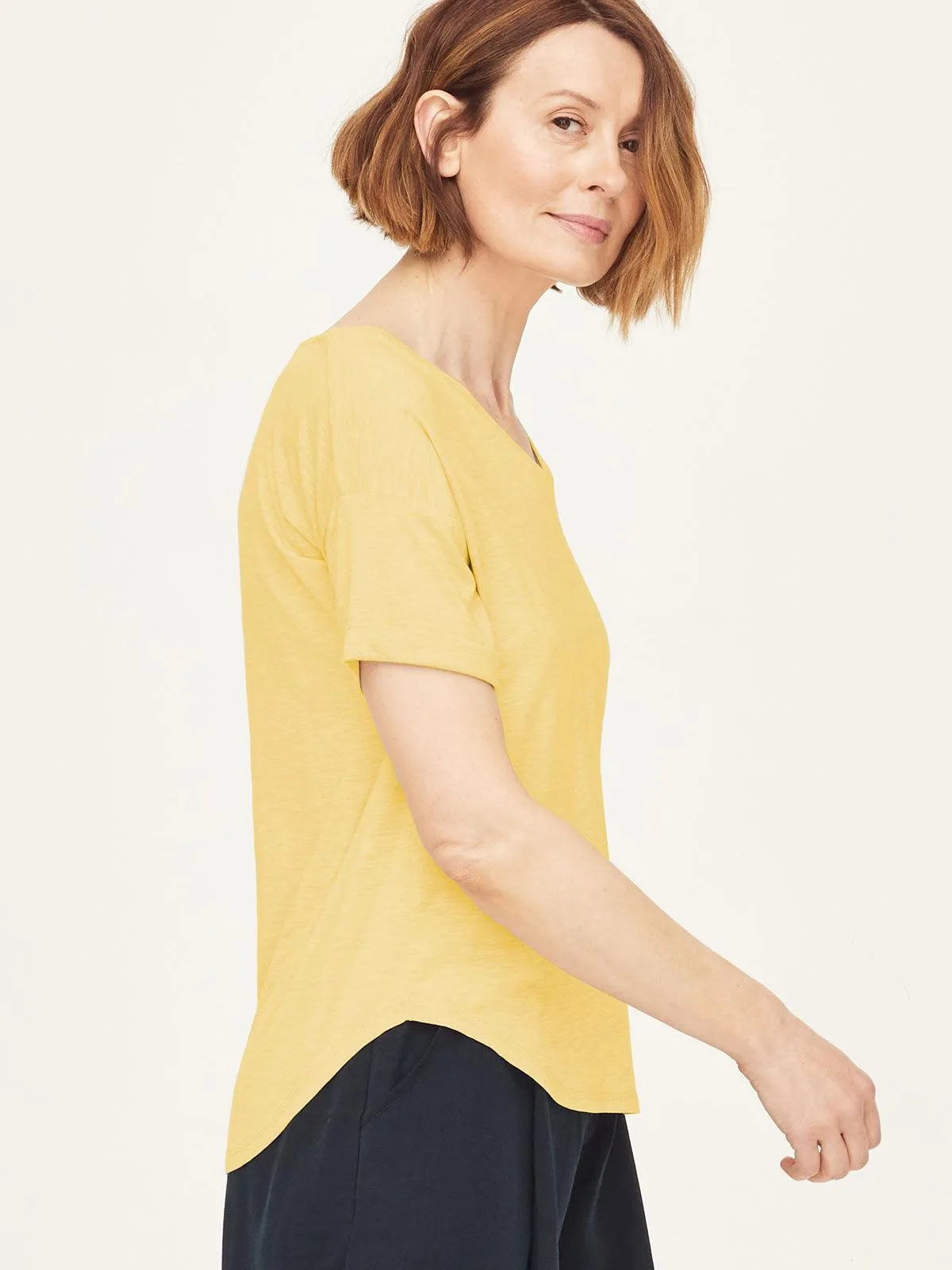 Eliza Naturally Soft Short Sleeve SeaCell™ T-Shirt - Butter Yellow