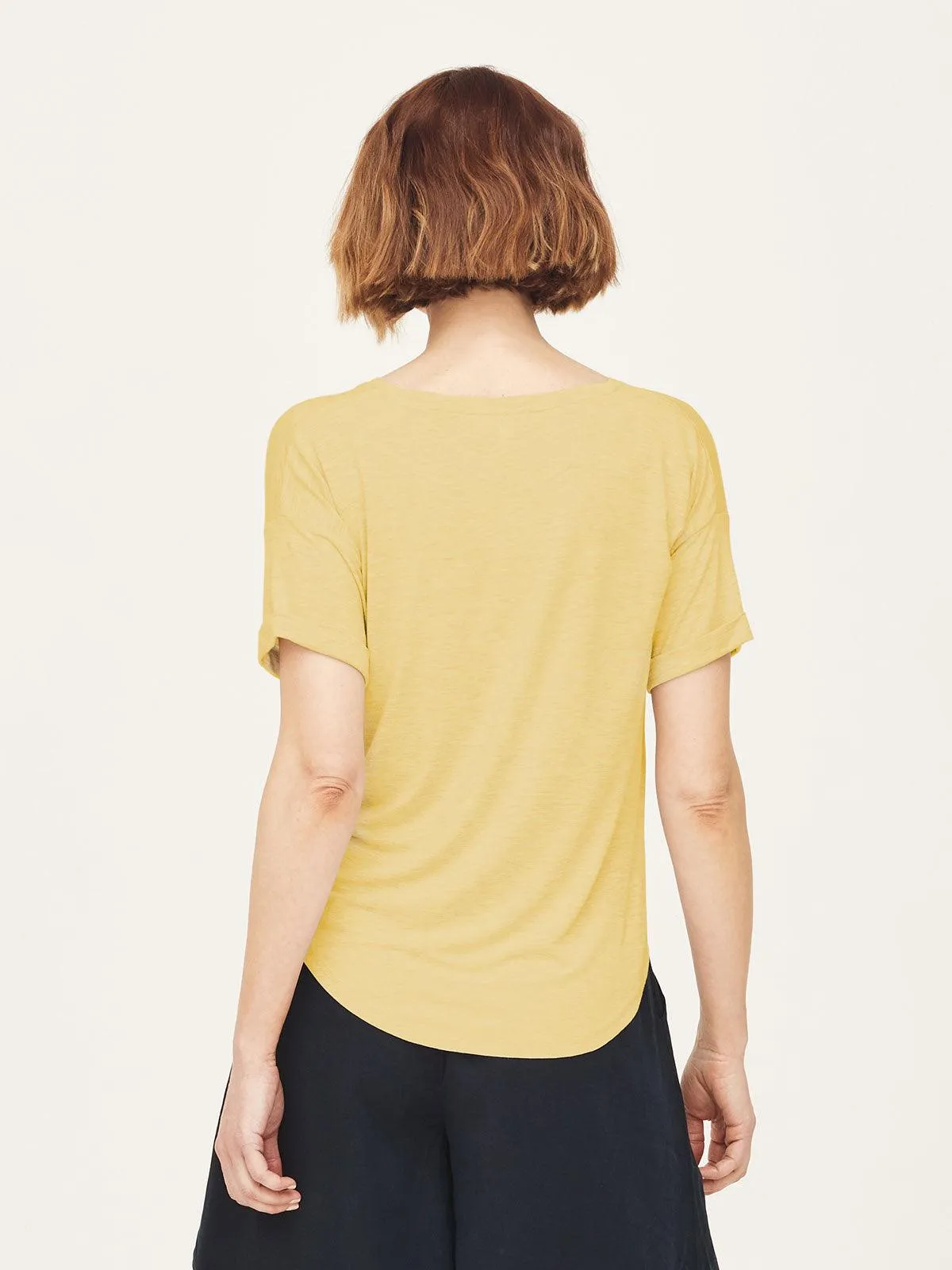 Eliza Naturally Soft Short Sleeve SeaCell™ T-Shirt - Butter Yellow