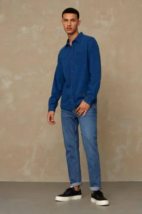 Enda Pocket Shirt in Mid Denim