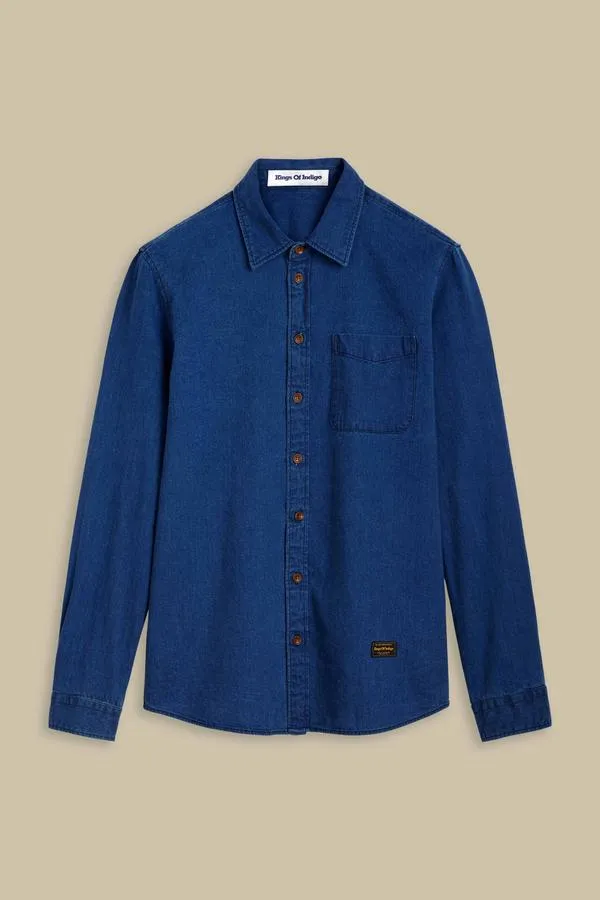 Enda Pocket Shirt in Mid Denim