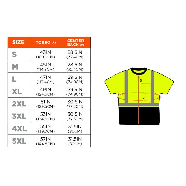 Ergodyne GloWear 8289BK Type R Class 2 Hi-Vis T-Shirt - Lime