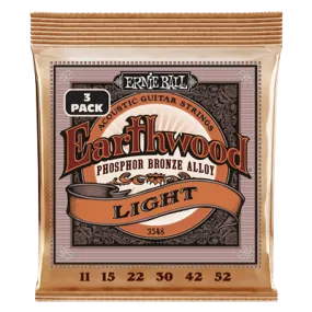 Ernie Ball Earthwood  Phosphor Bronze Light 11-52 (3 Set Pack)