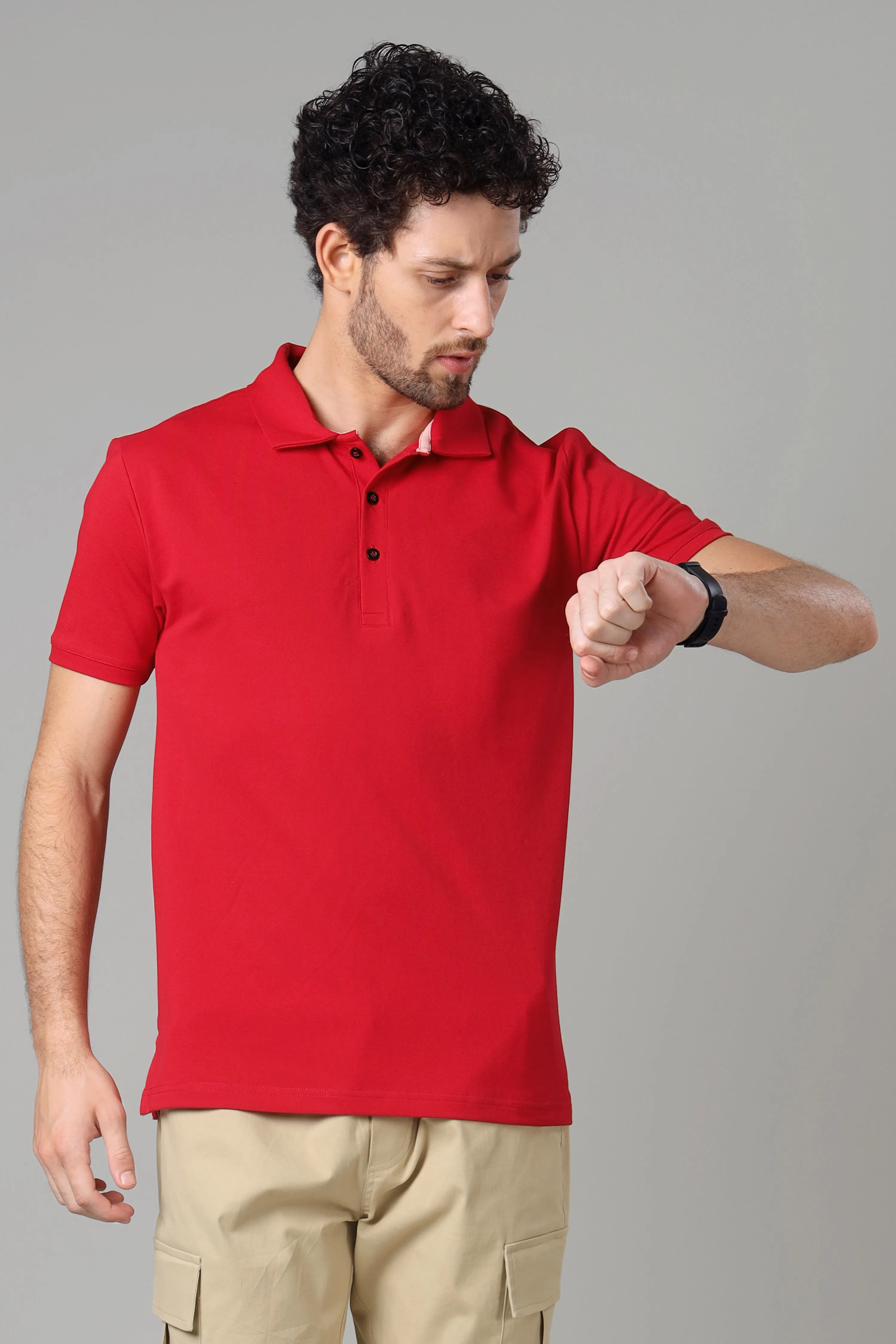 Exclusive Scarlet Red Polo T-Shirt For Men