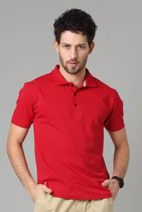 Exclusive Scarlet Red Polo T-Shirt For Men