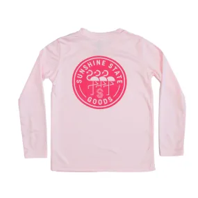 FLAMINGO BADGE TODDLER SOLAR SHIRT-PINK