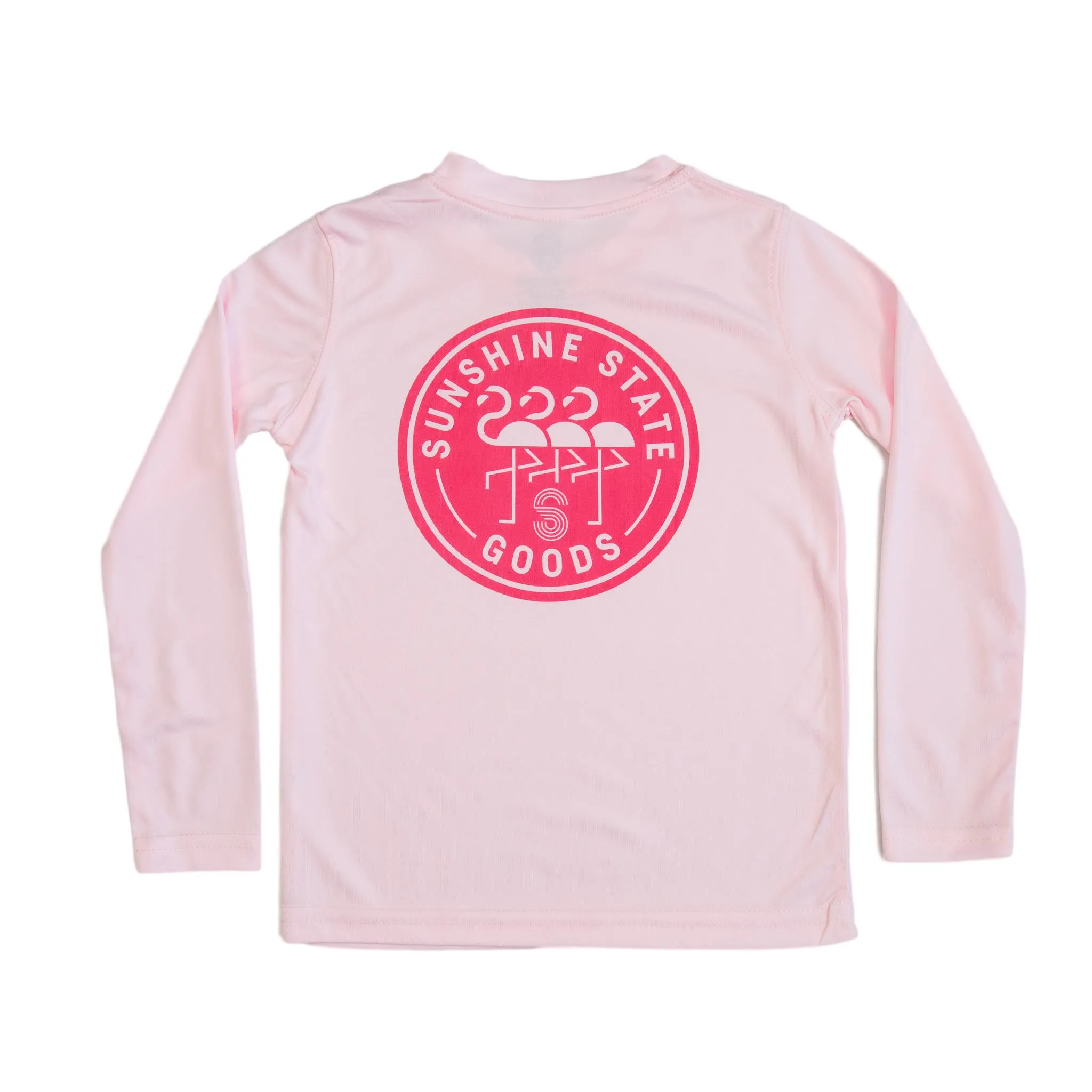 FLAMINGO BADGE TODDLER SOLAR SHIRT-PINK