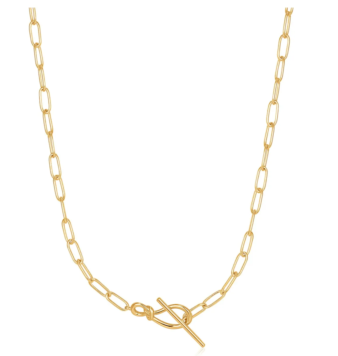 Forget Me Knot - Gold Knot T Bar Chain Necklace