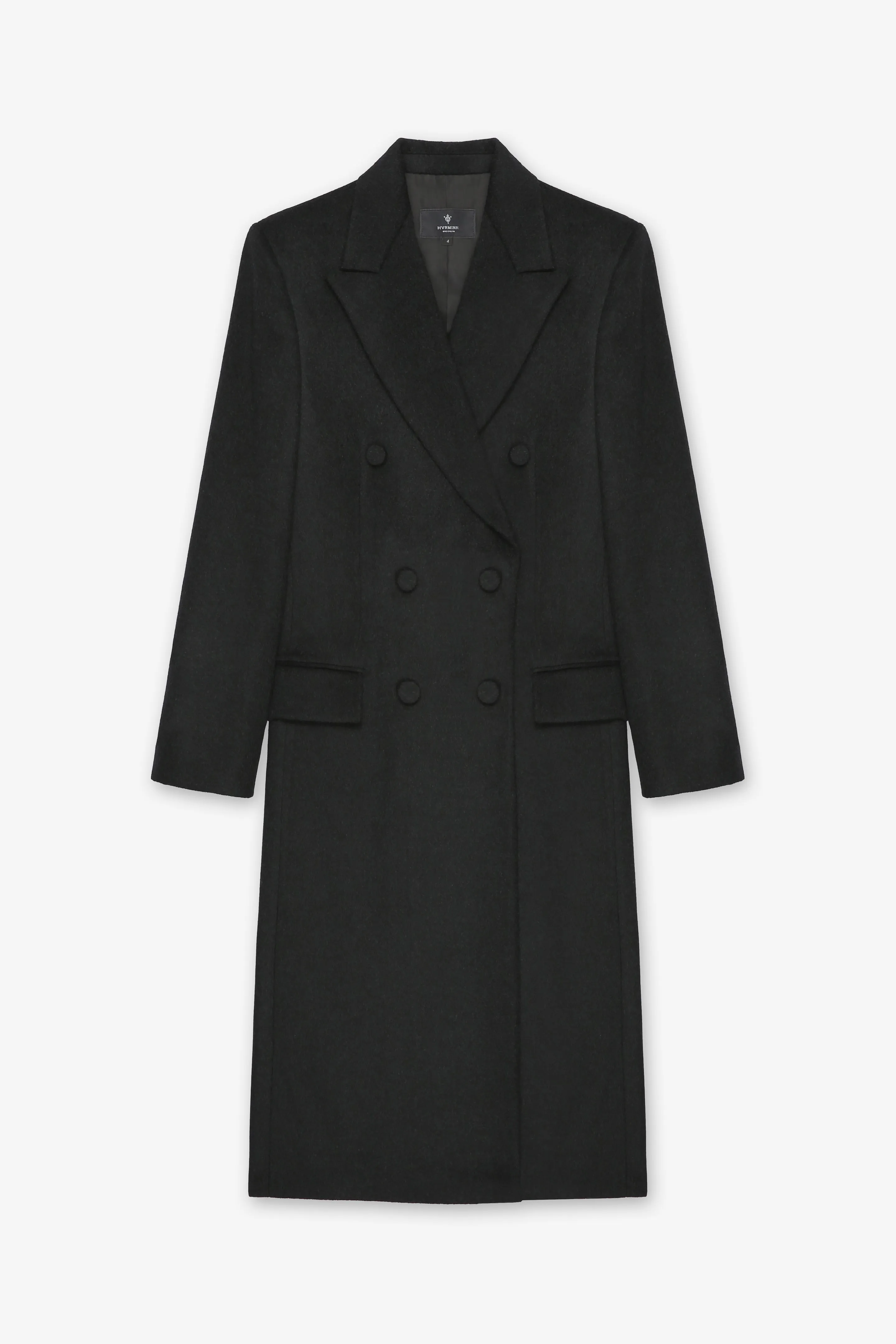 FRANNIE HEATHER BLACK OVERCOAT