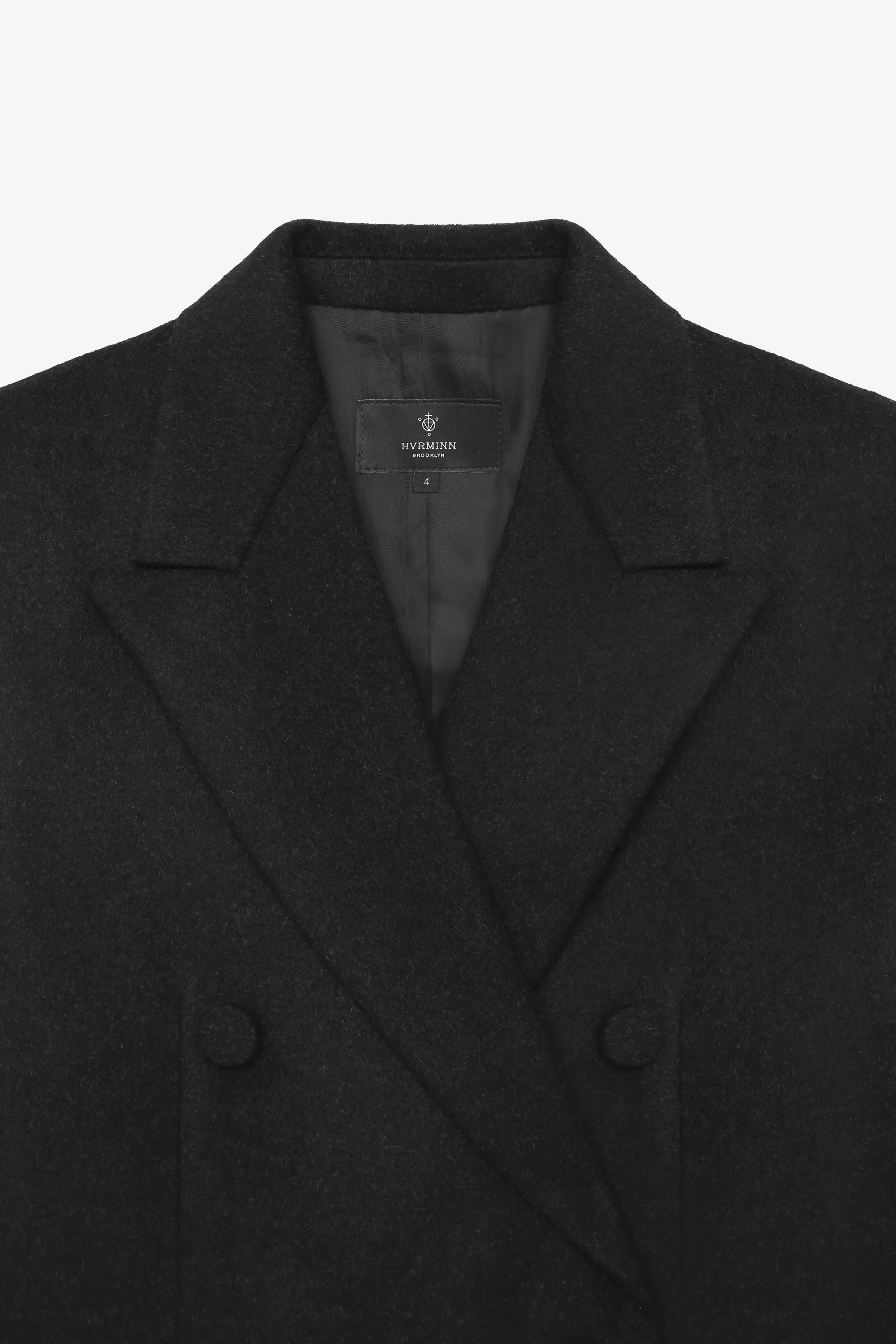 FRANNIE HEATHER BLACK OVERCOAT