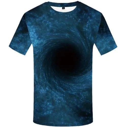 Galaxy Space T-shirt Men Psychedelic T shirts Funny Vortex Tshirts Novelty Black Hole Tshirt Printed Nebula Tshirts Casual