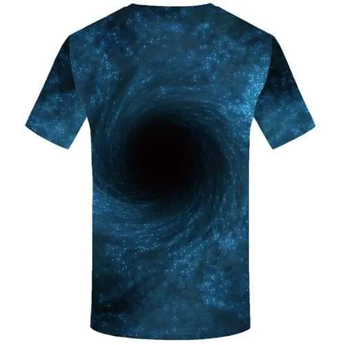 Galaxy Space T-shirt Men Psychedelic T shirts Funny Vortex Tshirts Novelty Black Hole Tshirt Printed Nebula Tshirts Casual