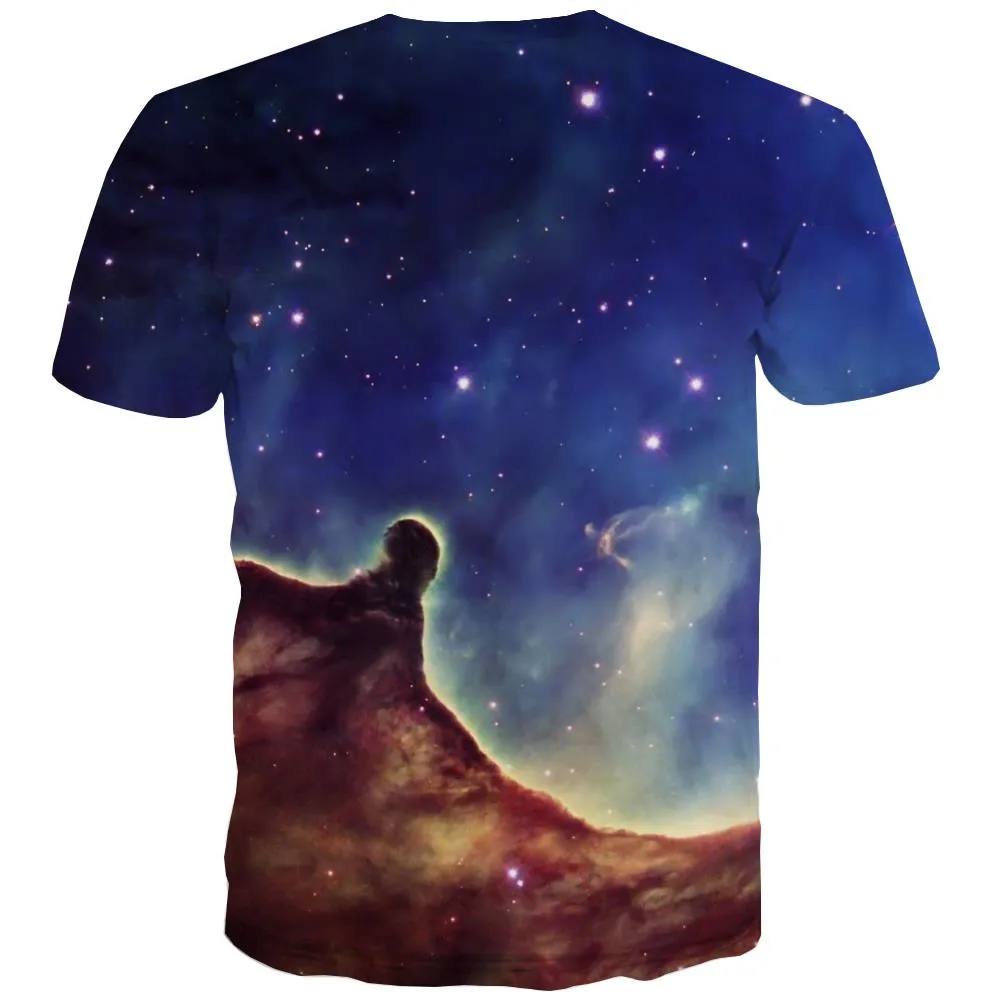 Galaxy T-shirt Men Planet Tshirt Anime Starry Sky T-shirts 3d Colorful Tshirts Novelty Harajuku Tshirt Printed